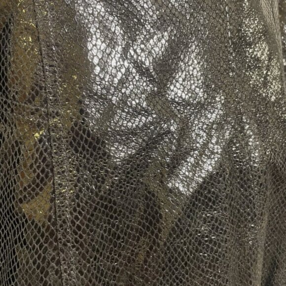 Preston & York Womens Vintage Large Leather Jacket Snake skin style Full Zip - Picture 5 of 5